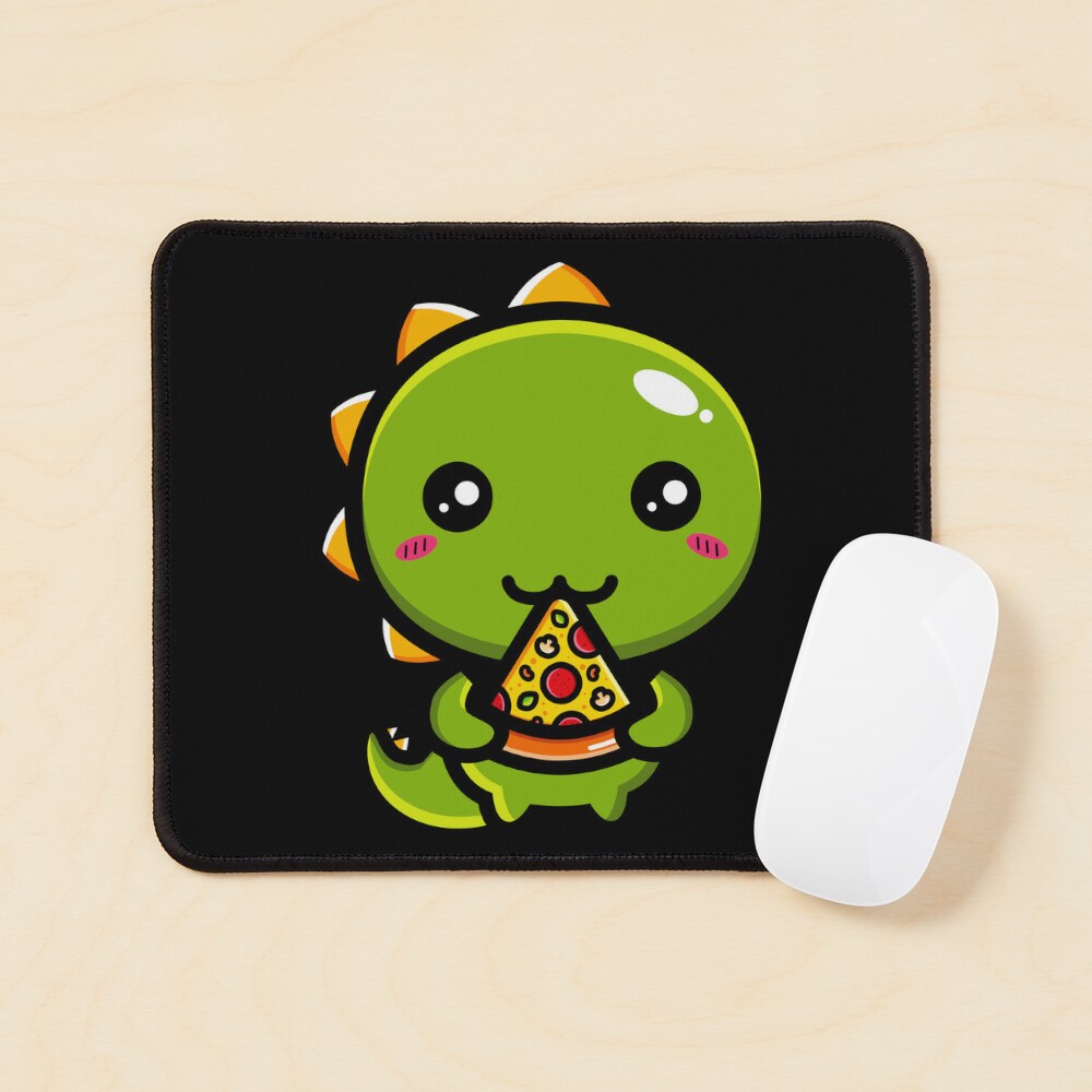 Cute Dino Enjoys Eating Pizza Graphic by jonnyleaf14 · Creative Fabrica