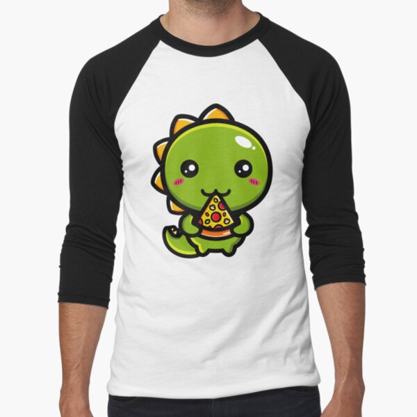 Cute Dino Enjoys Eating Pizza Graphic by jonnyleaf14 · Creative Fabrica