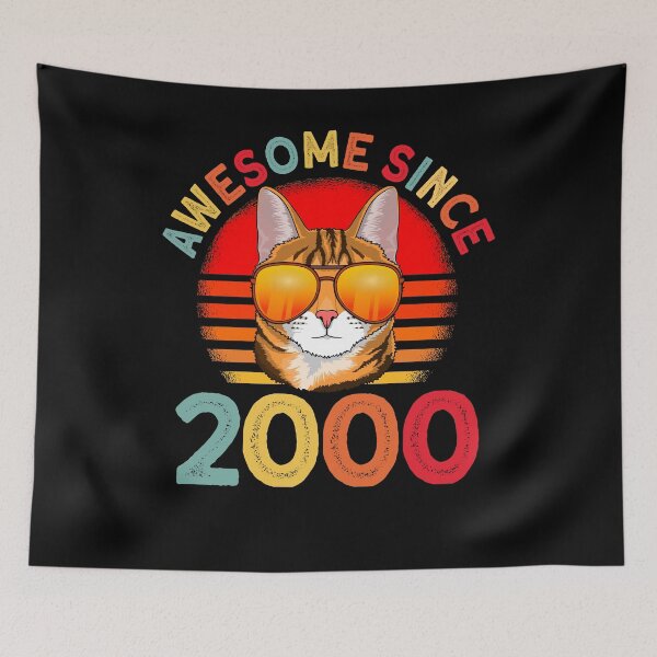 Item preview, Awesome since 2000 Cat vintage 20th Birthday designed and sold by Ibu83.