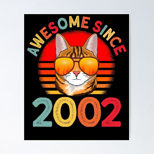 Awesome since 2000 Cat vintage 20th Birthday