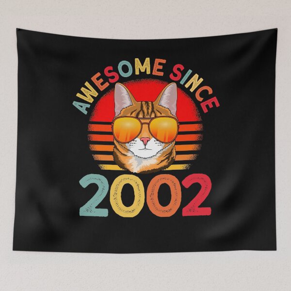 Item preview, Awesome since 2002 Cat vintage 20th Birthday designed and sold by Ibu83.