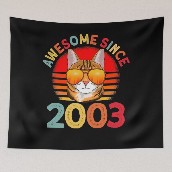 Item preview, Awesome since 2003 Cat vintage 19th Birthday designed and sold by Ibu83.