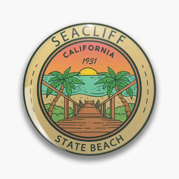 Item preview, Seacliff State Beach California Circle Badge designed and sold by KrisSidDesigns.