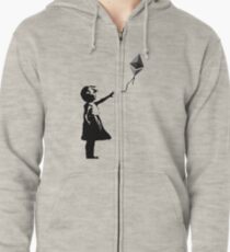 Ethereum Balloon Girl - Banksy Loves Bitcoin Series (the ORIGINAL design) Zipped Hoodie