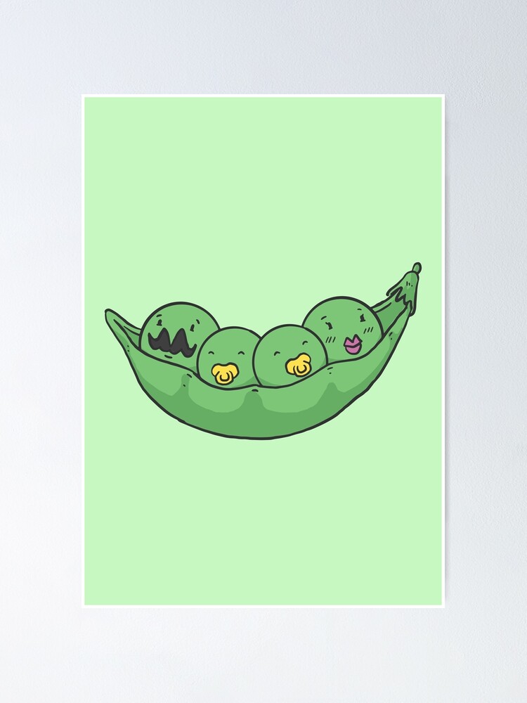 Pea vegetable family cartoon