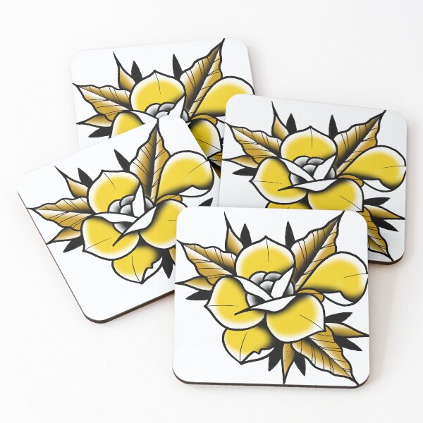 Item preview, Fkj tattoo flash yellow rose designed and sold by franckfkj.