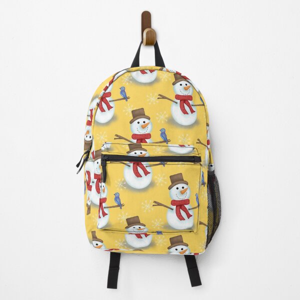 Item preview, Snowman and blue bird pattern on yellow designed and sold by Juliana  Costa.