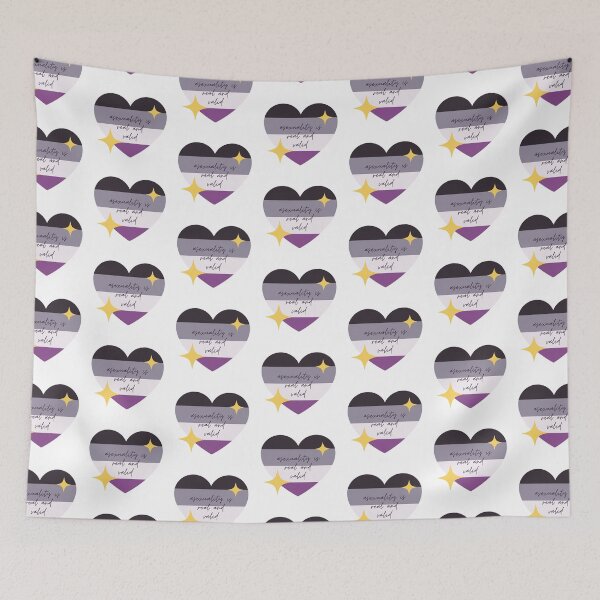 Item preview, Asexuality is Real and Valid | Ace Sparkly Heart designed and sold by seraphmars.