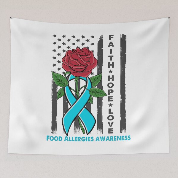 Item preview, Faith Hope Love Food Allergies Awareness American Flag designed and sold by Kohend.