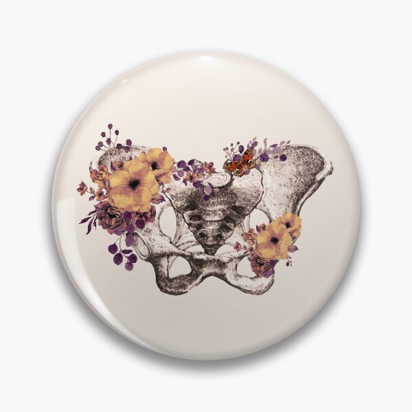 Item preview, Female pelvis, floral, feminism, anatomy, anatomical art, female bones of the pelvis designed and sold by Collagedream.