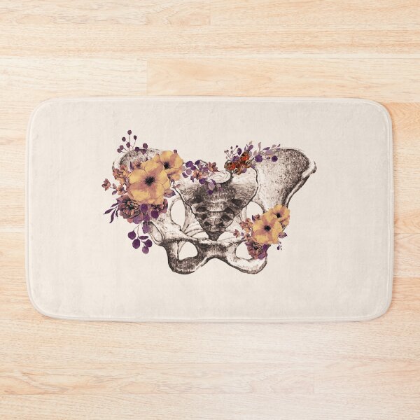 Item preview, Female pelvis, floral, feminism, anatomy, anatomical art, female bones of the pelvis designed and sold by Collagedream.