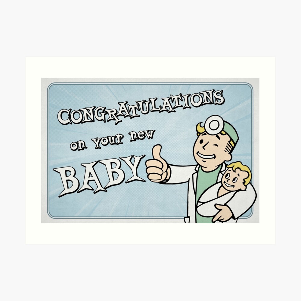 New Baby Congratulations - Fallout Shelter style Congratulations on your  new Baby | Pregnant Gamer Girl and Mom to be | (Gender Neutral, Unisex) -  Blue