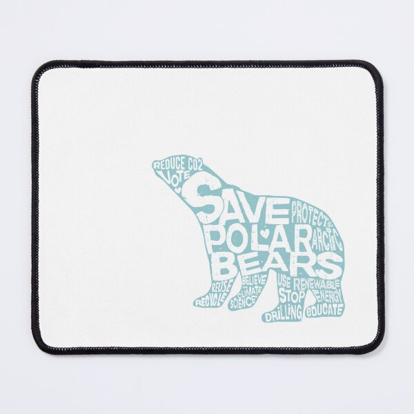 Item preview, Save Polar Bears Words in Silhouette (Sage Blue) designed and sold by jitterfly.