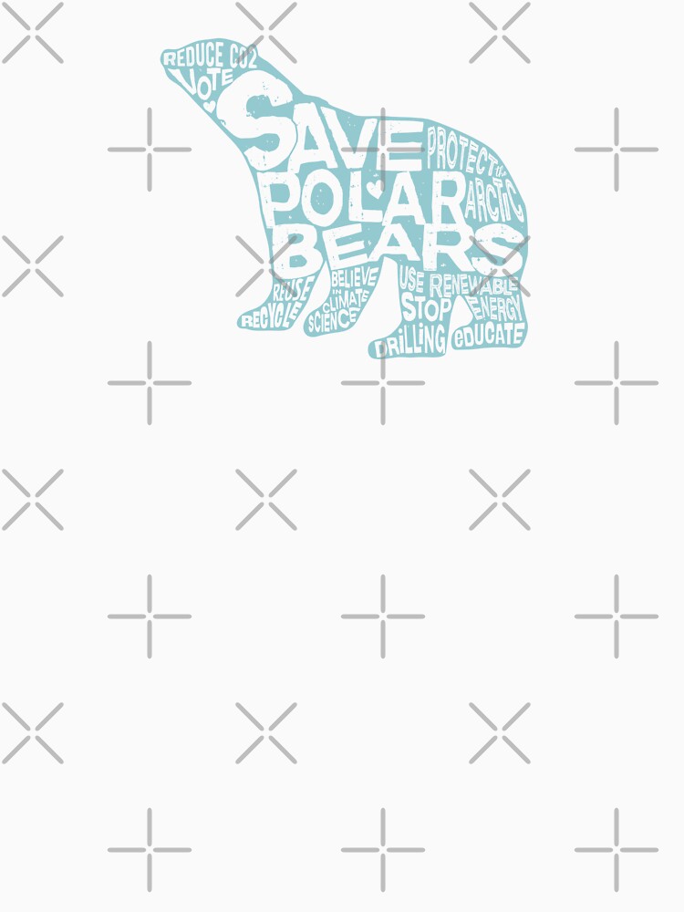 Thumbnail 7 of 7, Essential T-Shirt, Save Polar Bears Words in Silhouette (Sage Blue) designed and sold by jitterfly.