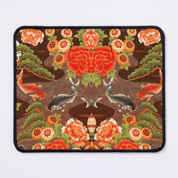 Item preview, RED BLACK CATFISHES IN MOONLIGHT Kimono Style Antique Japanese Floral designed and sold by BulganLumini.