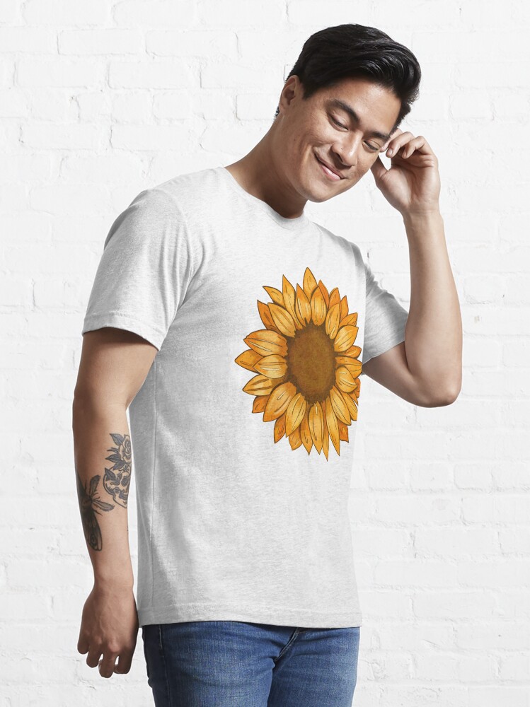 Simple Sunflower Flower Design with Paper Texture: Dark background