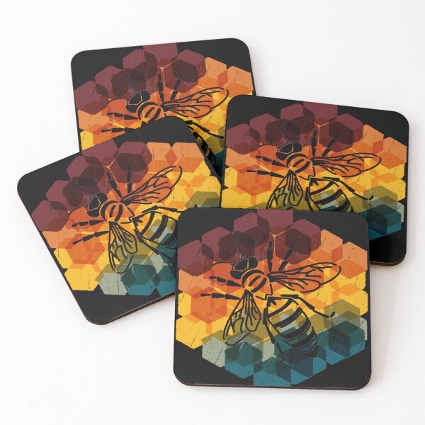 Item preview, Gradient Honeycomb with Bee Silhouette designed and sold by Arco-dArgento.