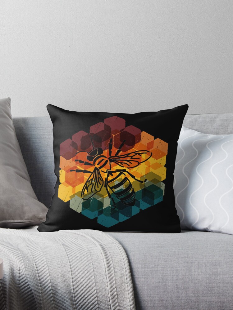 Queen Bee Gift Funny Bee Cool Boss Lady Queen Crown Honey Bee Lover  Beekeeper Gift Throw Pillow for Sale by madeulaugh