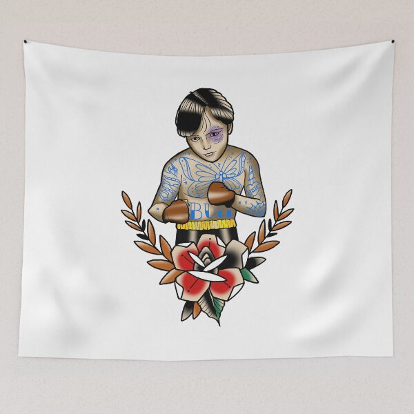 Item preview, Fkj tattoo flash little boxer designed and sold by franckfkj.