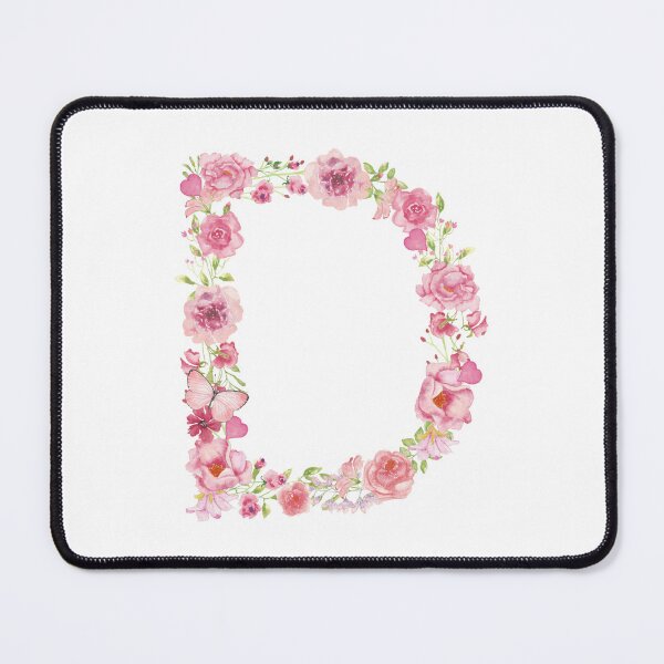 Item preview, Pastel Pink Watercolor Flower Monogram Letter D designed and sold by silviaol.