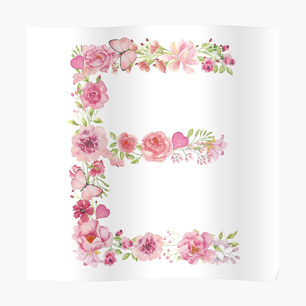 Watercolor Letter G Initial Name Monogram Wildflowers Spring T
