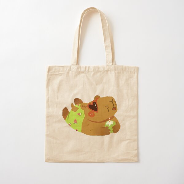 vacation capybara Cotton Tote Bag