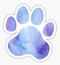 Blue and Purple Paw Print Sticker