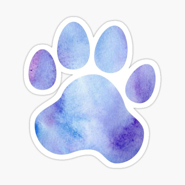 Blue and Purple Paw Print Sticker