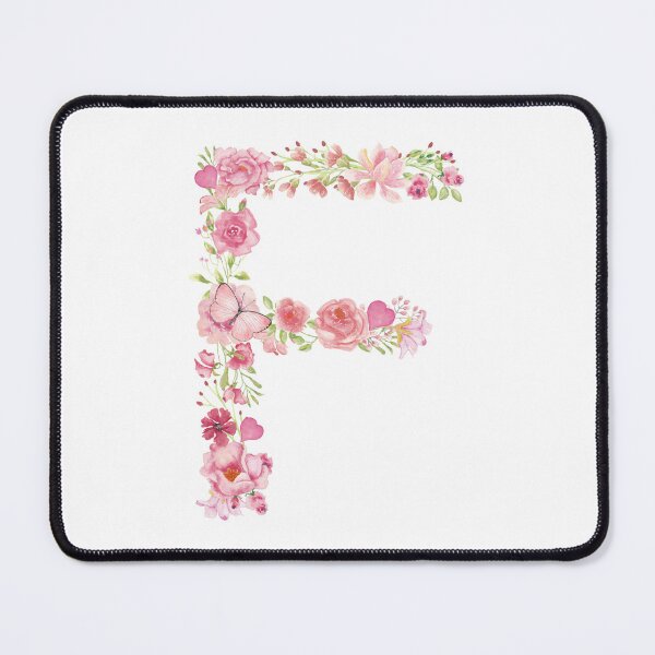 Item preview, Pastel Pink Watercolor Flower Monogram Letter F designed and sold by silviaol.
