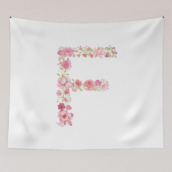 Artikelvorschau, Pastellrosa Aquarell-Blumen-Monogramm-Buchstabe F entworfen und verkauft von silviaol.
