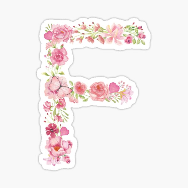 Watercolor Monogram Pink Letter I Sticker for Sale by nocap82