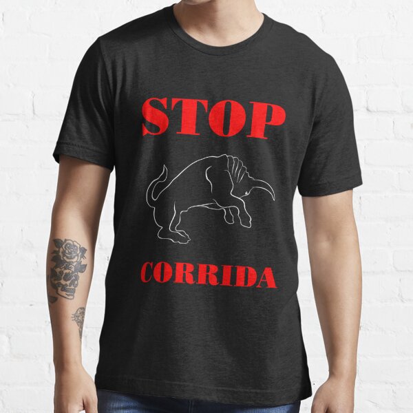 T-shirt essentiel avec l'œuvre « Stop corrida » de l'artiste IDevin