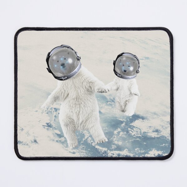Item preview, White polar bears family astronauts in space designed and sold by juliaemelian.