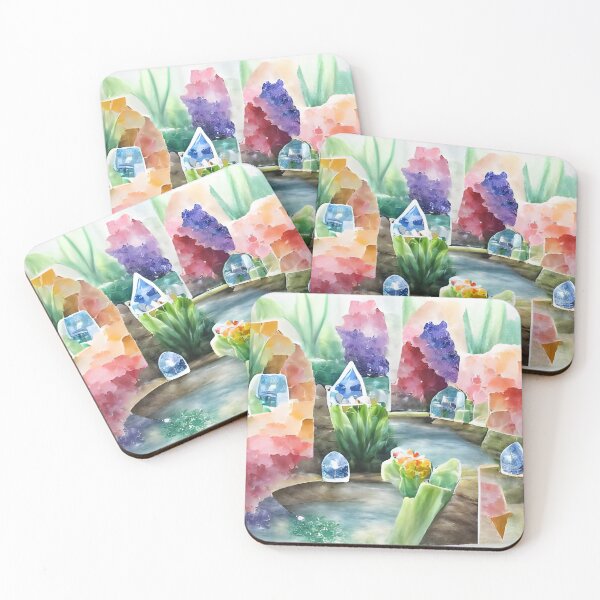 Item preview, Rainbow abstract watercolor crystal garden designed and sold by andrea262.