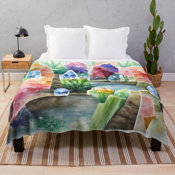 Item preview, Rainbow abstract watercolor crystal garden designed and sold by andrea262.