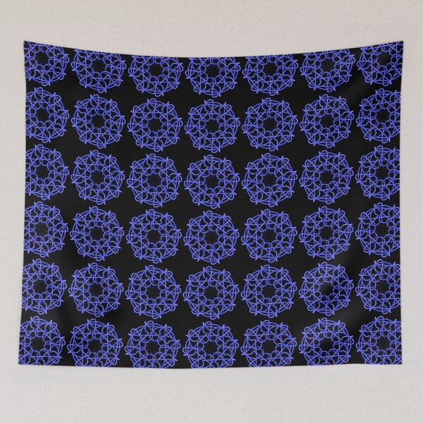 Item preview, Blue mandala, eight pointed star, abstract art designed and sold by Meo Design.