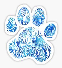 Pegatina Blue Elephant Paw Print