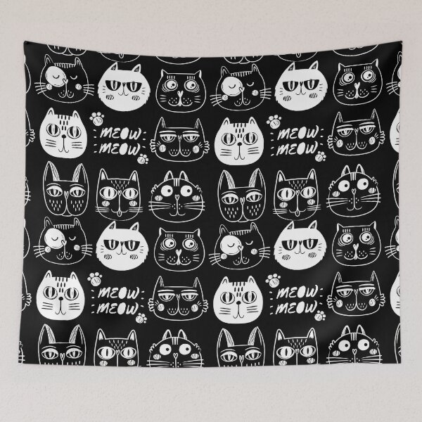 Item preview, cat faces designed and sold by Noha Applied- Arts.
