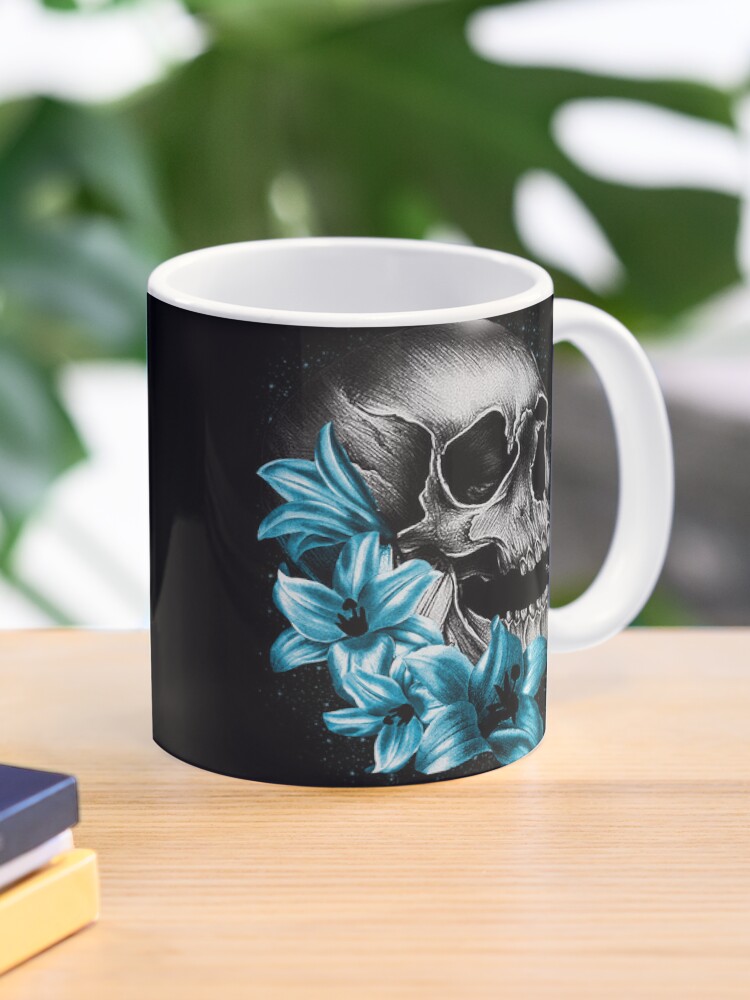 Skull and Bones Design Stainless Steel Coffee Mug Halloween Cup Gothic Drinkware