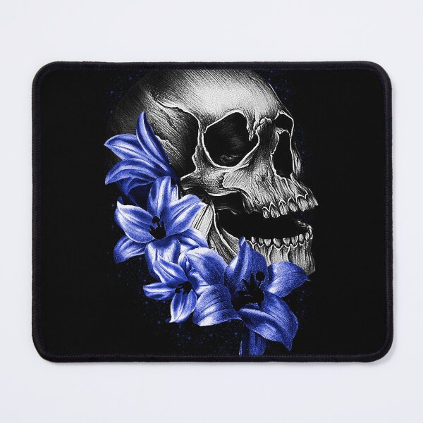 Item preview,  Metallic Skull and Flowers designed and sold by Gothic Fantasy.