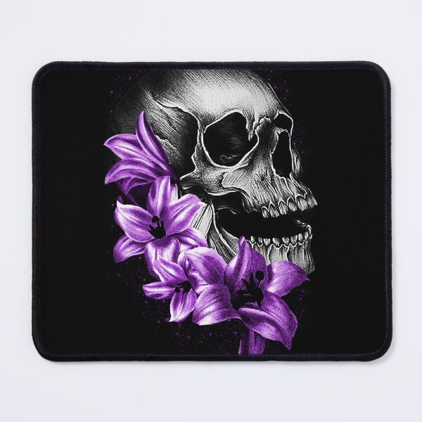 Item preview,  Metallic Skull and Flowers designed and sold by Gothic Fantasy.