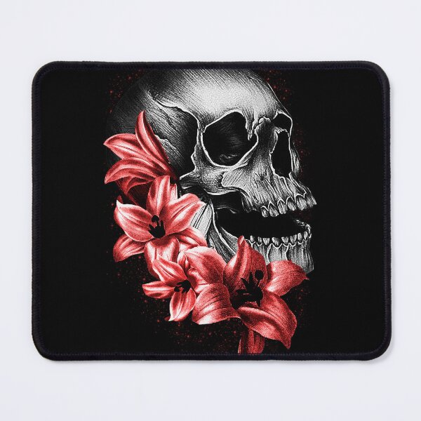 Item preview,  Metallic Skull and Flowers designed and sold by Gothic Fantasy.
