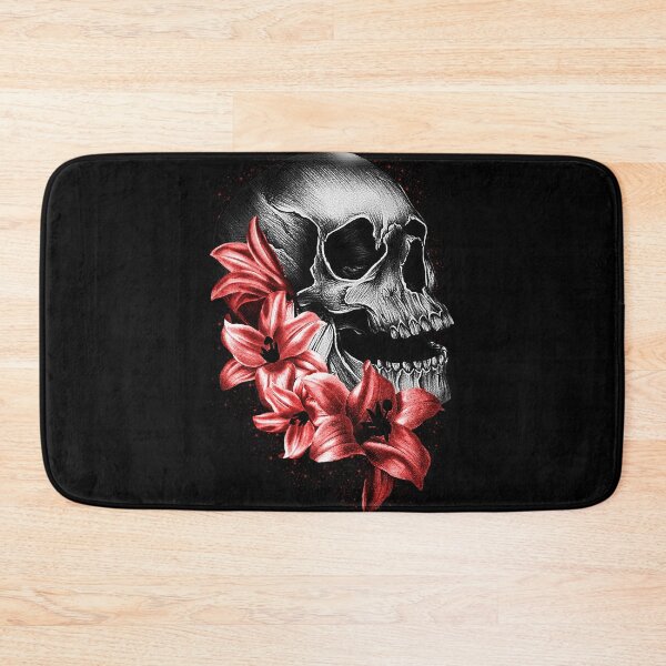 Item preview,  Metallic Skull and Flowers designed and sold by Gothic Fantasy.