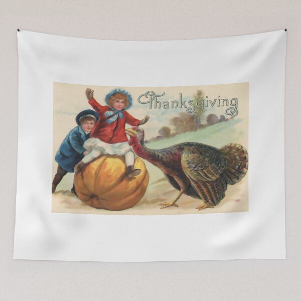 Item preview, Vintage Thanksgiving Children and Turkey  designed and sold by silviaol.