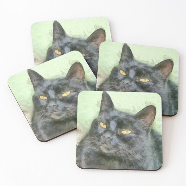 Item preview, Grumpy Black Cat Pencil Art designed and sold by taiche.