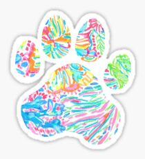 Vibrant Floral Paw Print Sticker