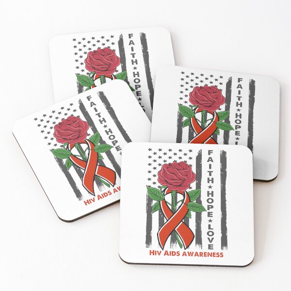 Item preview, Faith Hope Love Hiv Aids Awareness American Flag designed and sold by Kohend.
