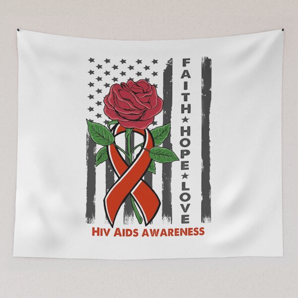 Item preview, Faith Hope Love Hiv Aids Awareness American Flag designed and sold by Kohend.