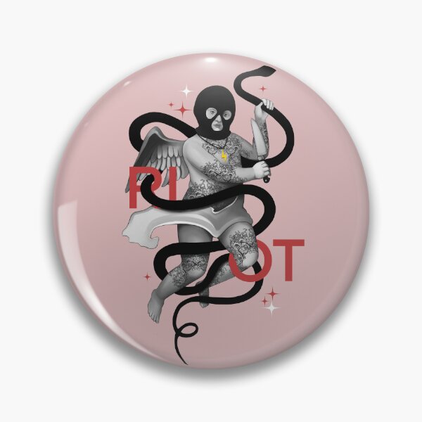 Item preview, Riot punk angel with snake (on pink) designed and sold by Meakm-art.