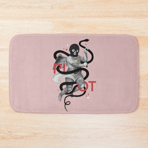 Item preview, Riot punk angel with snake (on pink) designed and sold by Meakm-art.